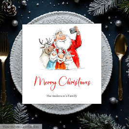 Personalized Funny Santa Christmas Dinner Napkins Pappersservett