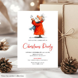 Personalized Funny Santa Festive Holiday Invite Inbjudningar