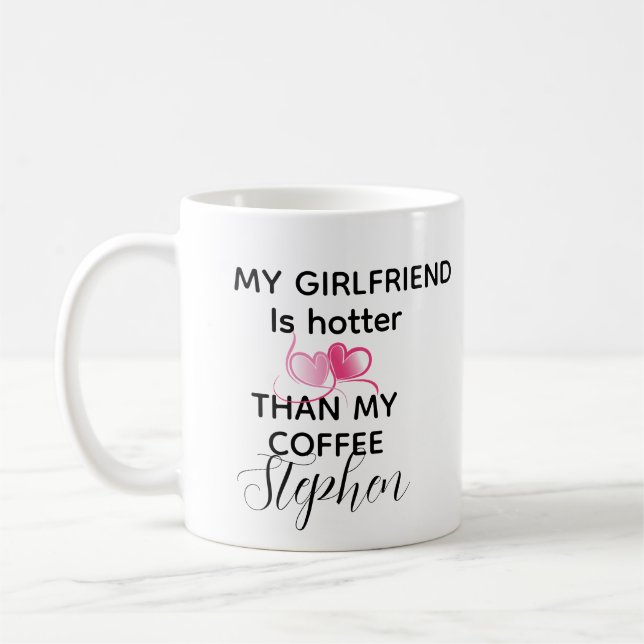 Personalized funny valentines day 2026 love quote  kaffemugg (Vänster)