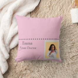 Personalized Future Doctor Kids with Name & Photo Kudde