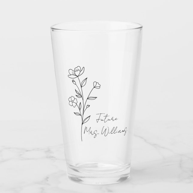 Personalized future Mrs iced coffee cup custom  Glaskopp (Framsida)