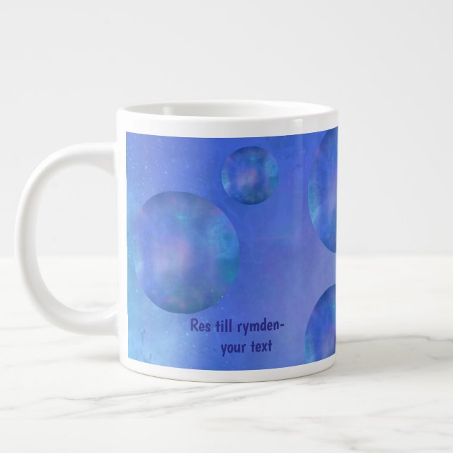 Personalized Galaxy Space Nebula Art - Custom text Jumbo Mugg (Vänster)