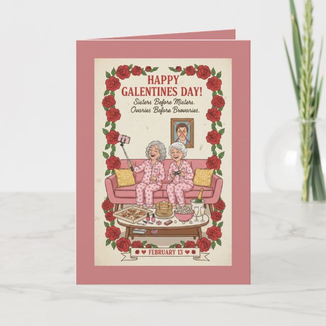 Personalized Galentine's Day Card Kort (Framsida)