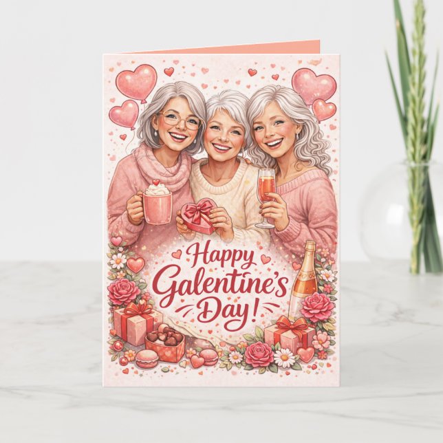 Personalized Galentine's Day Greeting Card Kort (Framsida)