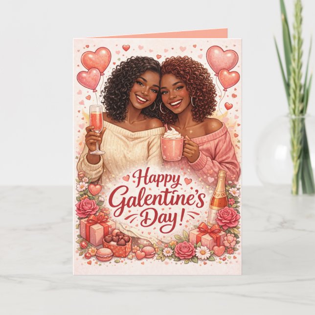 Personalized Galentine's Day Greeting Card Kort (Framsida)