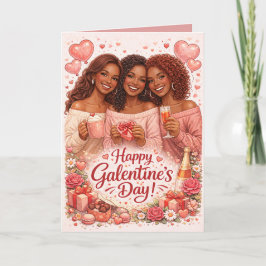 Personalized Galentine's Greeting Card Kort