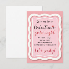 Personalized Galentines Pink Party Invitation OSA Kort
