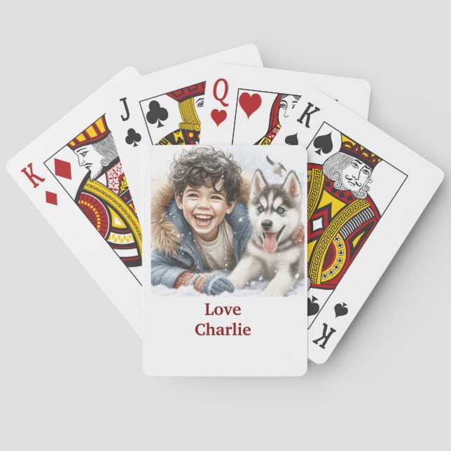 Personalized Game with Name – Cute dog Casinokort (Baksidan)