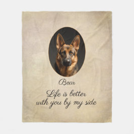 Personalized German Shepherd by My Side Fleecefilt