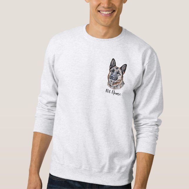 Personalized German Shepherd Lång Ärmad Tröja (Framsida)