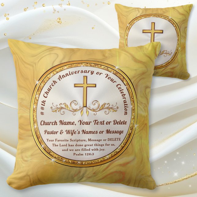 Personalized, Gift for Pastor and Wife, Christian Kudde (Gift for Pastor and Wife Anniversary. Church anniversary ideas. Personalized Christian Pillow. Bible)