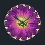 Personalized gift Round Pillow Rund Klocka<br><div class="desc">Purple flower. Customized gift.personalize.</div>