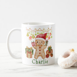 Personalized Gingerbread Cookie Man Christmas Kaffemugg