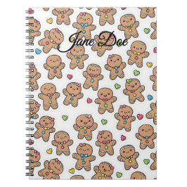 Personalized Gingerbread Men Christmas Notebook Anteckningsbok