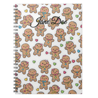 Personalized Gingerbread Men Christmas Notebook Anteckningsbok