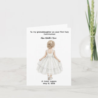 Personalized Girls First Holy Communion  Card Kort