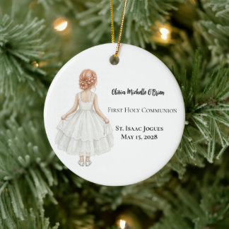 Personalized Girls First Holy Communion  Julgransprydnad Keramik