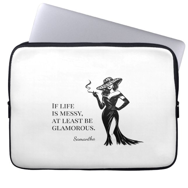 Personalized Glam Style Quote Design  Laptop Fodral (Framsidan)