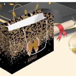 Personalized Gold Black Leopardwith Elegant Golden