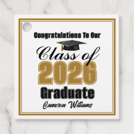 Personalized Gold Class of 2026 Graduation Party Gåvor Etiketter