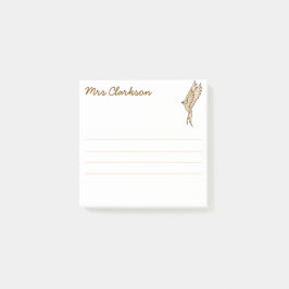 Personalized Gold Swallow for Homeschool parents Post-it Block