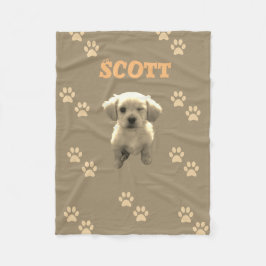 personalized golden dog blanket with custom name fleecefilt