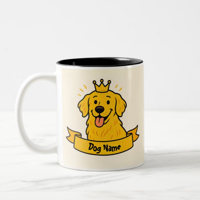 Personalized Golden Retriever Mom Mug Custom Name Två-Tonad Mugg (Vänster)