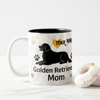 Personalized Golden Retriever Mom Mug Custom Name Två-Tonad Mugg
