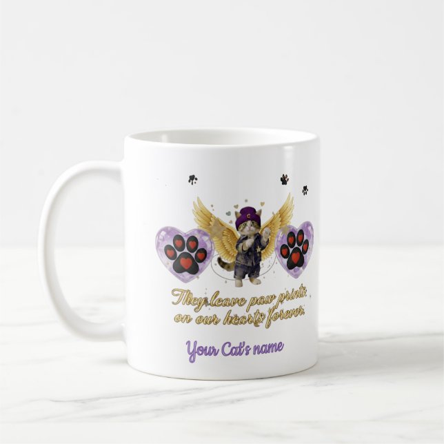 Personalized golden winged cat  kaffemugg (Vänster)