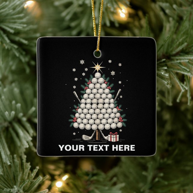 Personalized Golf Christmas Tree Equipment Family Julgransprydnad Keramik (Träd)