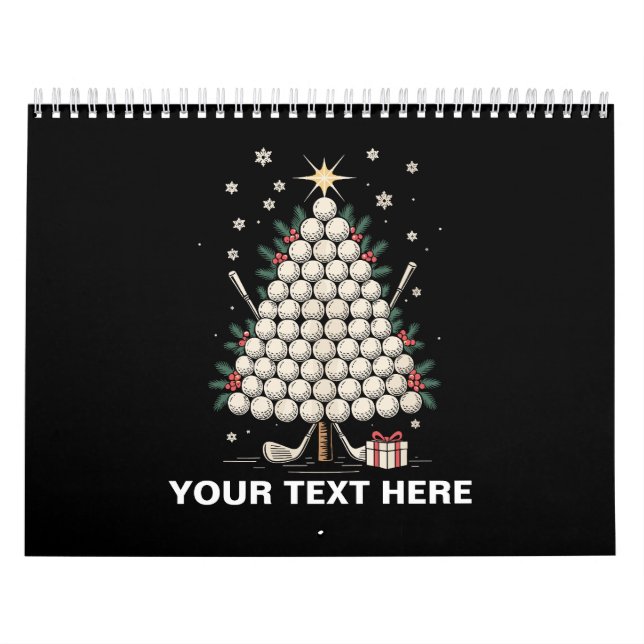 Personalized Golf Christmas Tree Equipment Family Kalender (Omslag)