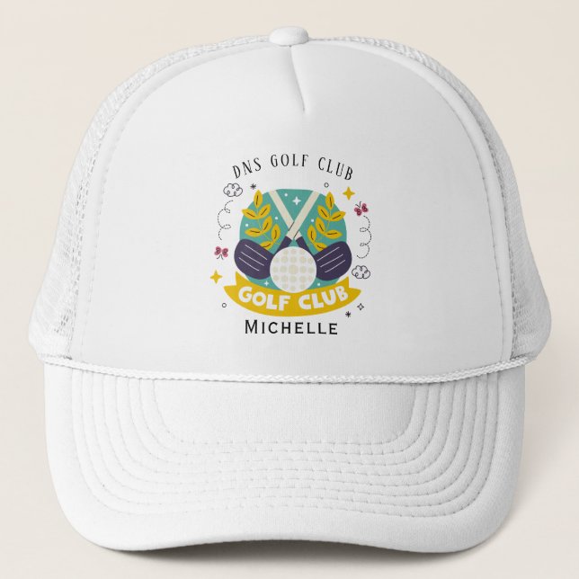 Personalized Golf Club Name Classic Trucker Hat Keps (Framsida)