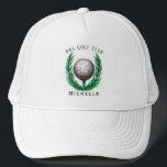 Personalized Golf Club Name Classic Trucker Hat Keps<br><div class="desc">the perfect blend of comfort, function, and laid-back attitude. Featuring a breathable mesh back, adjustable snap closure, and bold front design, this hat is made for everyday wear. Whether you're hitting the road, running errands, or hanging out outdoors, it adds the right touch of casual flair to any outfit. Great...</div>