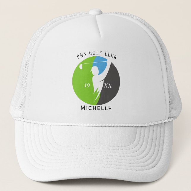 Personalized Golf Club Name Classic Trucker Hat Keps (Framsida)