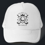Personalized Golf Club Name Classic Trucker Hat Keps<br><div class="desc">the perfect blend of comfort, function, and laid-back attitude. Featuring a breathable mesh back, adjustable snap closure, and bold front design, this hat is made for everyday wear. Whether you're hitting the road, running errands, or hanging out outdoors, it adds the right touch of casual flair to any outfit. Great...</div>