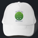 Personalized Golf Club Name Classic Trucker Hat Keps<br><div class="desc">the perfect blend of comfort, function, and laid-back attitude. Featuring a breathable mesh back, adjustable snap closure, and bold front design, this hat is made for everyday wear. Whether you're hitting the road, running errands, or hanging out outdoors, it adds the right touch of casual flair to any outfit. Great...</div>