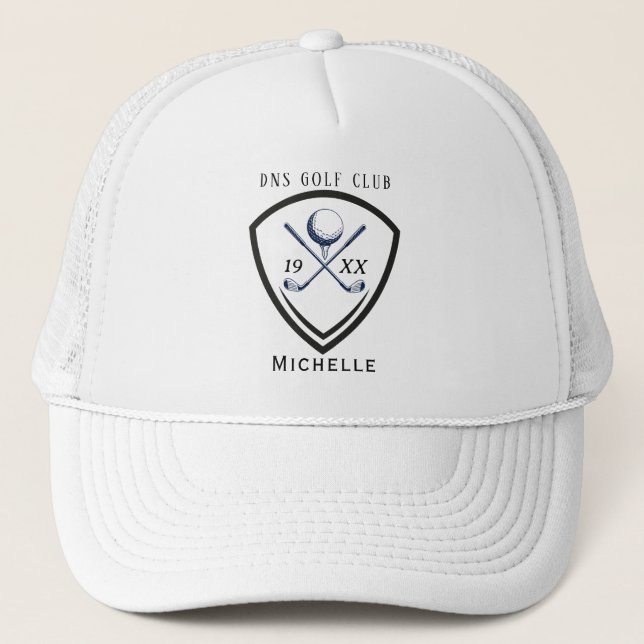 Personalized Golf Club Name Classic Trucker Hat Keps (Framsida)