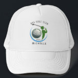 Personalized Golf Club Name Classic Trucker Hat Keps<br><div class="desc">the perfect blend of comfort, function, and laid-back attitude. Featuring a breathable mesh back, adjustable snap closure, and bold front design, this hat is made for everyday wear. Whether you're hitting the road, running errands, or hanging out outdoors, it adds the right touch of casual flair to any outfit. Great...</div>
