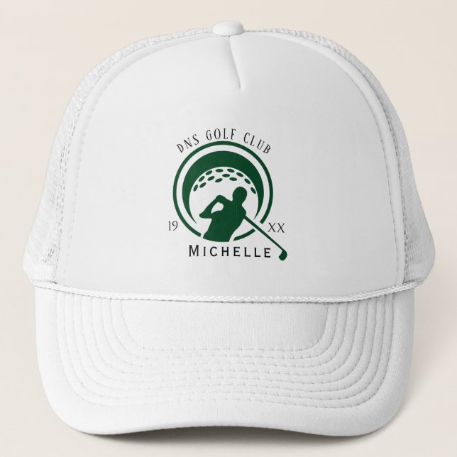 Personalized Golf Club Name Classic Trucker Hat Keps (Framsida)