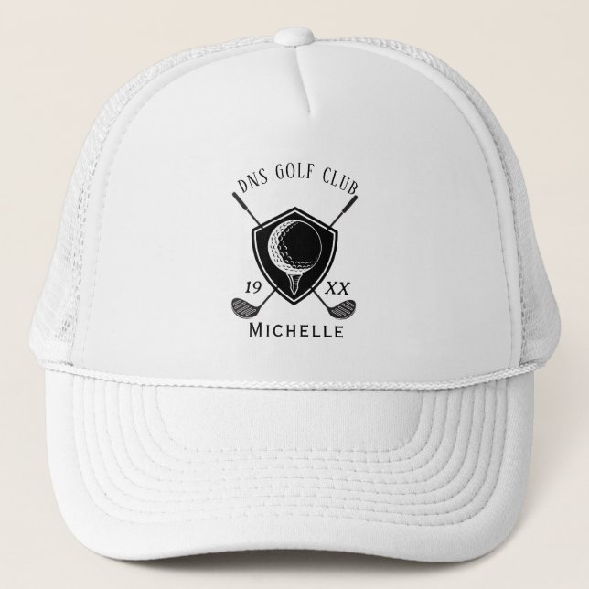 Personalized Golf Club Name Classic Trucker Hat Keps (Framsida)