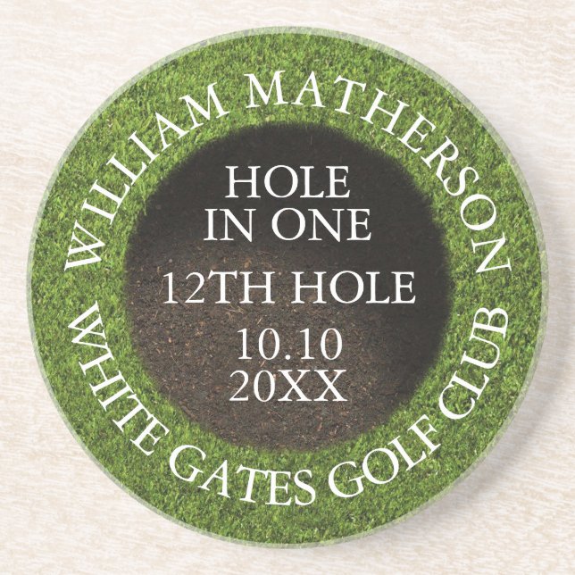 Personalized Golf Hole in One Award Underlägg (Framsidan)