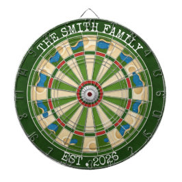 Personalized Golf Style Family Dartboard EST 2026 Darttavla