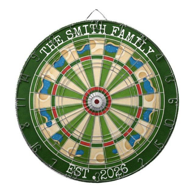 Personalized Golf Style Family Dartboard EST 2026 Darttavla (Framsidan)