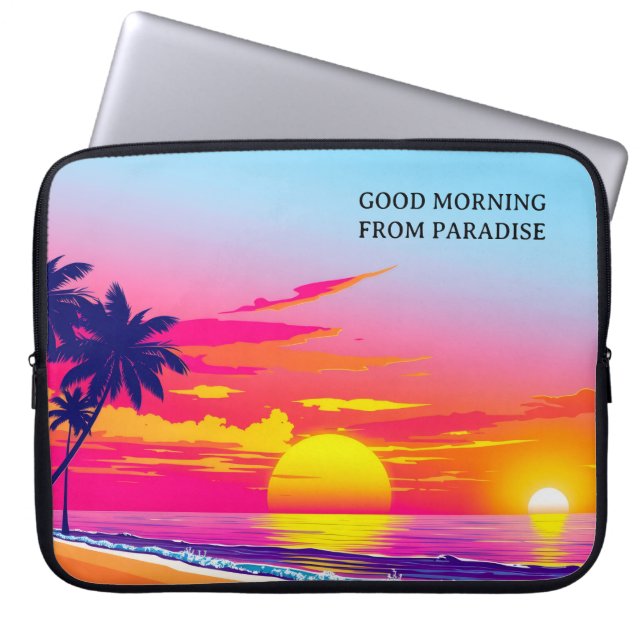 Personalized Good Morning From Paradise Laptop Fodral (Framsidan)
