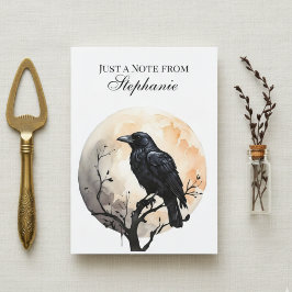 Personalized Gothic Crow Moon Note Card Tack Kort