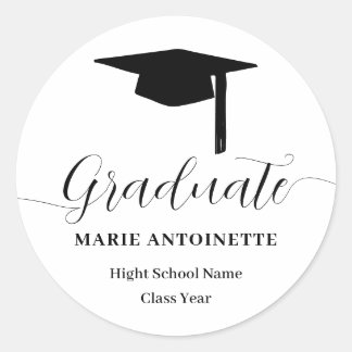 Personalized Graduate Cap and Tassel Graduation Runt Klistermärke
