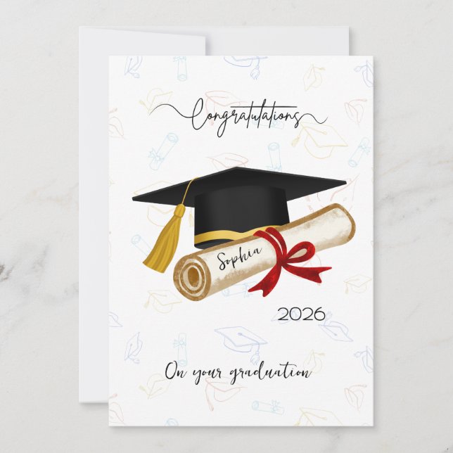 Personalized Graduation Congratulations Kort (Framsida)