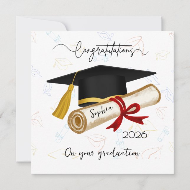 Personalized Graduation Congratulations Kort (Framsida)