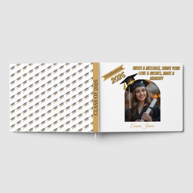 Personalized Graduation Guestbook & Wishes Book  Gästböcker (Full)