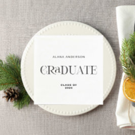 Personalized Graduation Modern Minimal Elegant Pappersservett